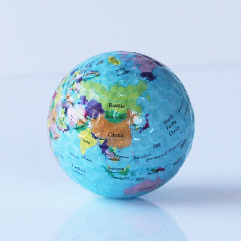 Globe Map Print Golf Ball